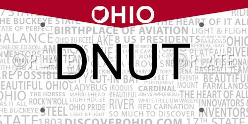 DNUT Ohio License Plate