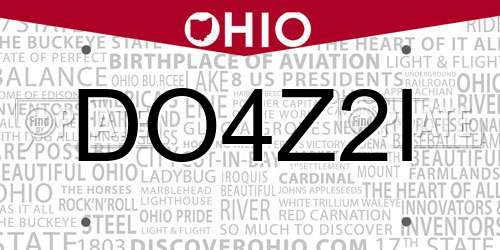 DO4Z2I Ohio License Plate
