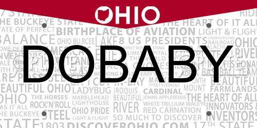 DOBABY Ohio License Plate