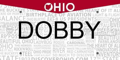 DOBBY Ohio License Plate
