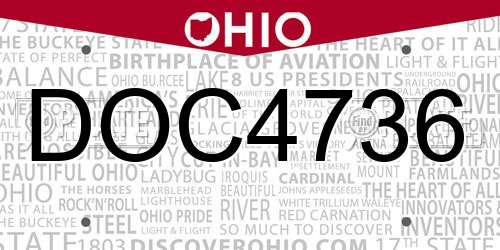 DOC4736 Ohio License Plate