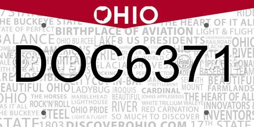 DOC6371 Ohio License Plate