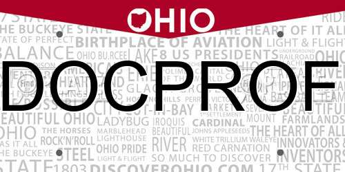 DOCPROF Ohio License Plate