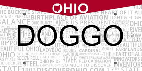 DOGGO Ohio License Plate