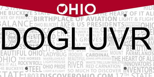 DOGLUVR Ohio License Plate