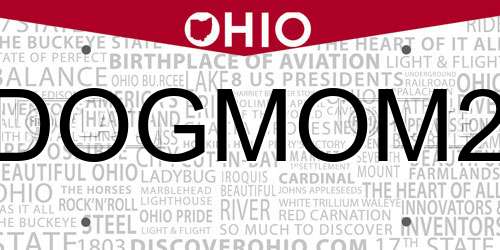 DOGMOM2 Ohio License Plate