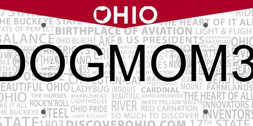 DOGMOM3 Ohio License Plate