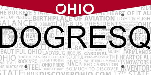 DOGRESQ Ohio License Plate