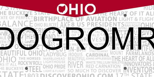 DOGROMR Ohio License Plate