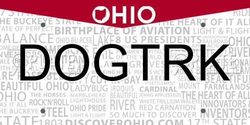 DOGTRK Ohio License Plate