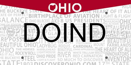 DOIND Ohio License Plate