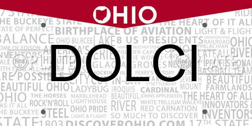 DOLCI Ohio License Plate