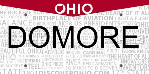 DOMORE Ohio License Plate
