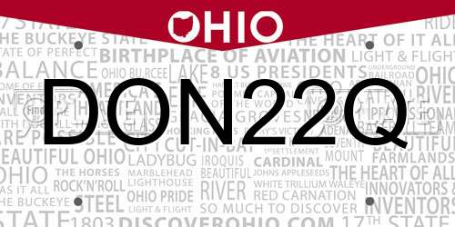 DON22Q Ohio License Plate