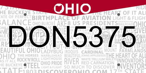 DON5375 Ohio License Plate