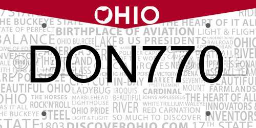 DON770 Ohio License Plate