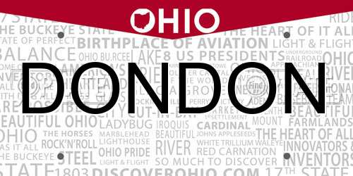 DONDON Ohio License Plate