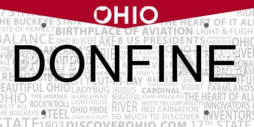 DONFINE Ohio License Plate