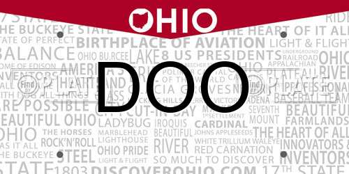 DOO Ohio License Plate