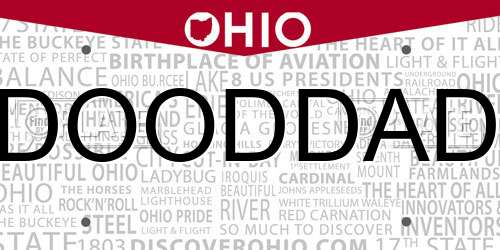 DOODDAD Ohio License Plate