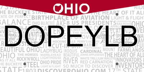 DOPEYLB Ohio License Plate