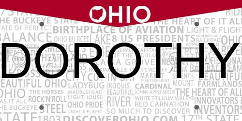 DOROTHY Ohio License Plate