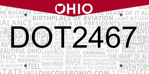DOT2467 Ohio License Plate