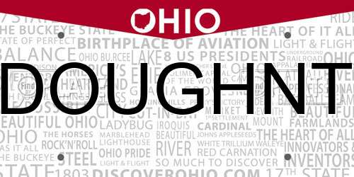 DOUGHNT Ohio License Plate