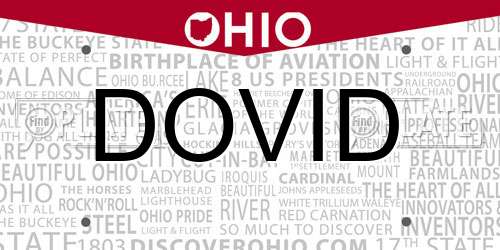 DOVID Ohio License Plate