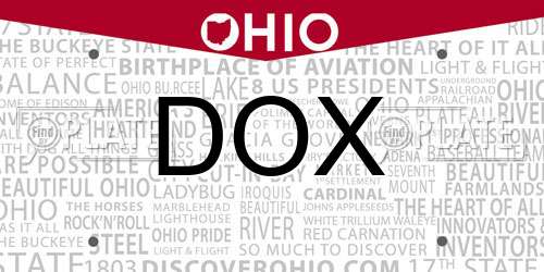DOX Ohio License Plate