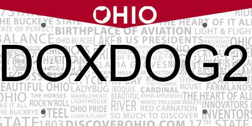DOXDOG2 Ohio License Plate