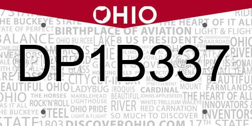 DP1B337 Ohio License Plate
