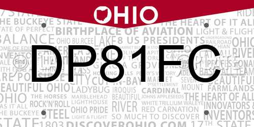 DP81FC Ohio License Plate