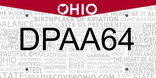 DPAA64 Ohio License Plate