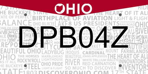 DPB04Z Ohio License Plate
