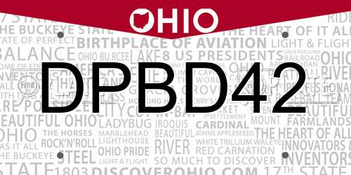 DPBD42 Ohio License Plate