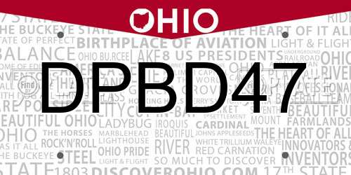 DPBD47 Ohio License Plate