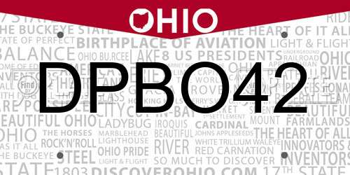 DPBO42 Ohio License Plate