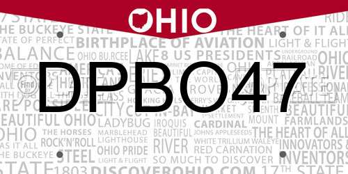 DPBO47 Ohio License Plate