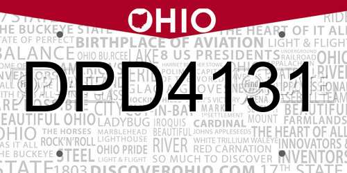 DPD4131 Ohio License Plate