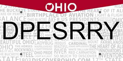 DPESRRY Ohio License Plate