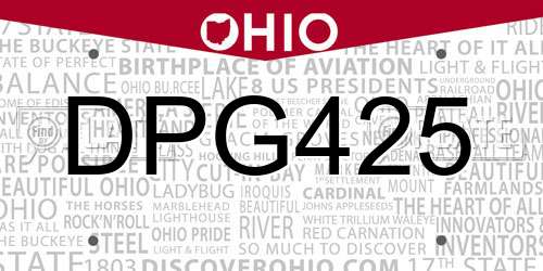 DPG425 Ohio License Plate