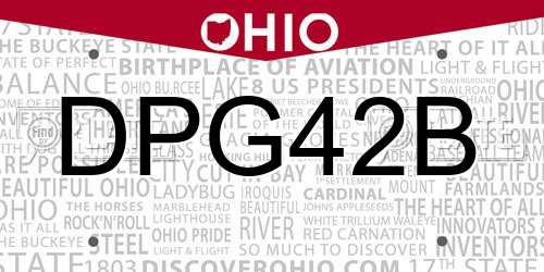 DPG42B Ohio License Plate
