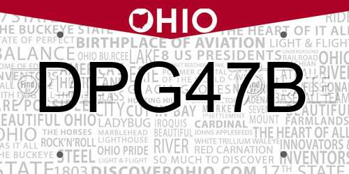 DPG47B Ohio License Plate