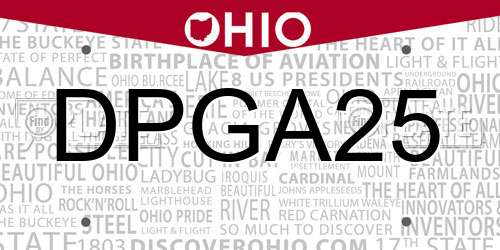 DPGA25 Ohio License Plate