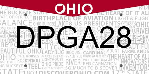 DPGA28 Ohio License Plate