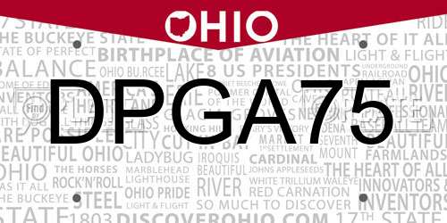 DPGA75 Ohio License Plate