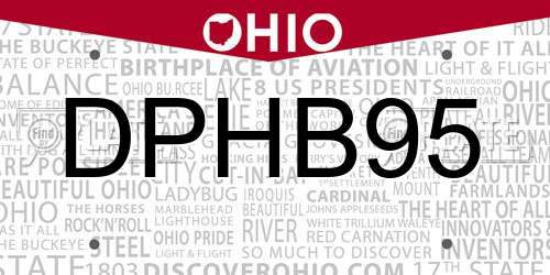 DPHB95 Ohio License Plate