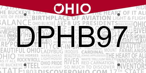 DPHB97 Ohio License Plate