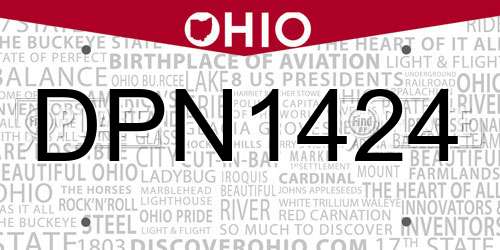 DPN1424 Ohio License Plate